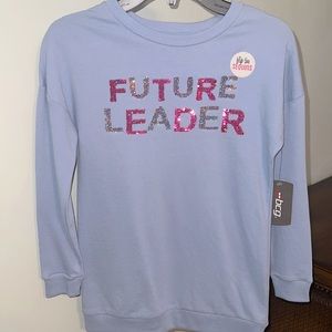 BCG Girls Tunic Sweatshirt - Future Leader - Flip Sequence S NWT